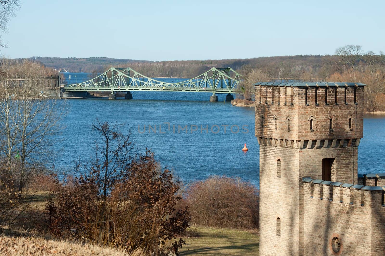 Glienicke Bridge and Tower of the Meierei