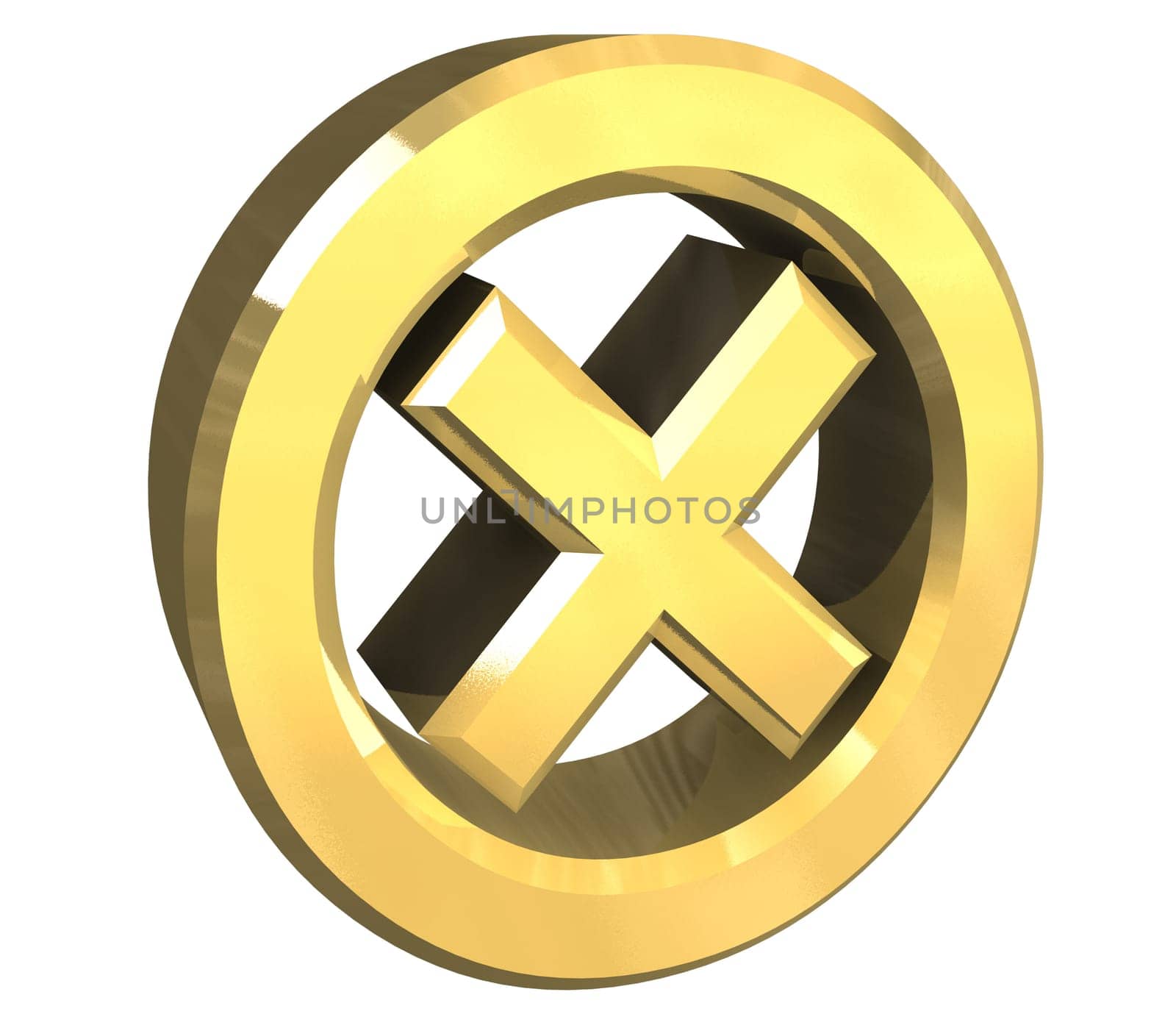 ko tick in gold - 3D made