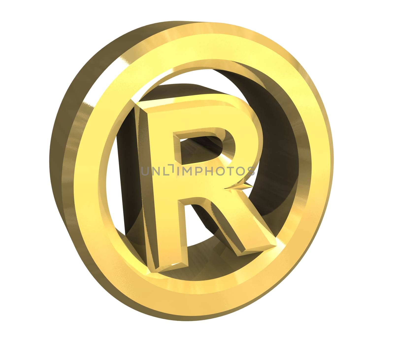 Registered symbol in gold (3d made)
