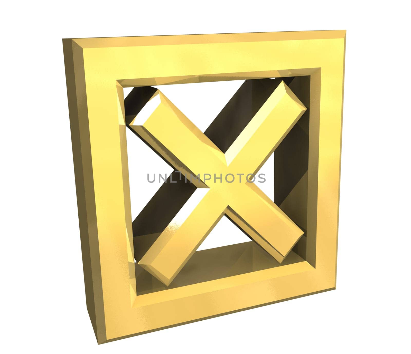 ko tick in gold - 3D made