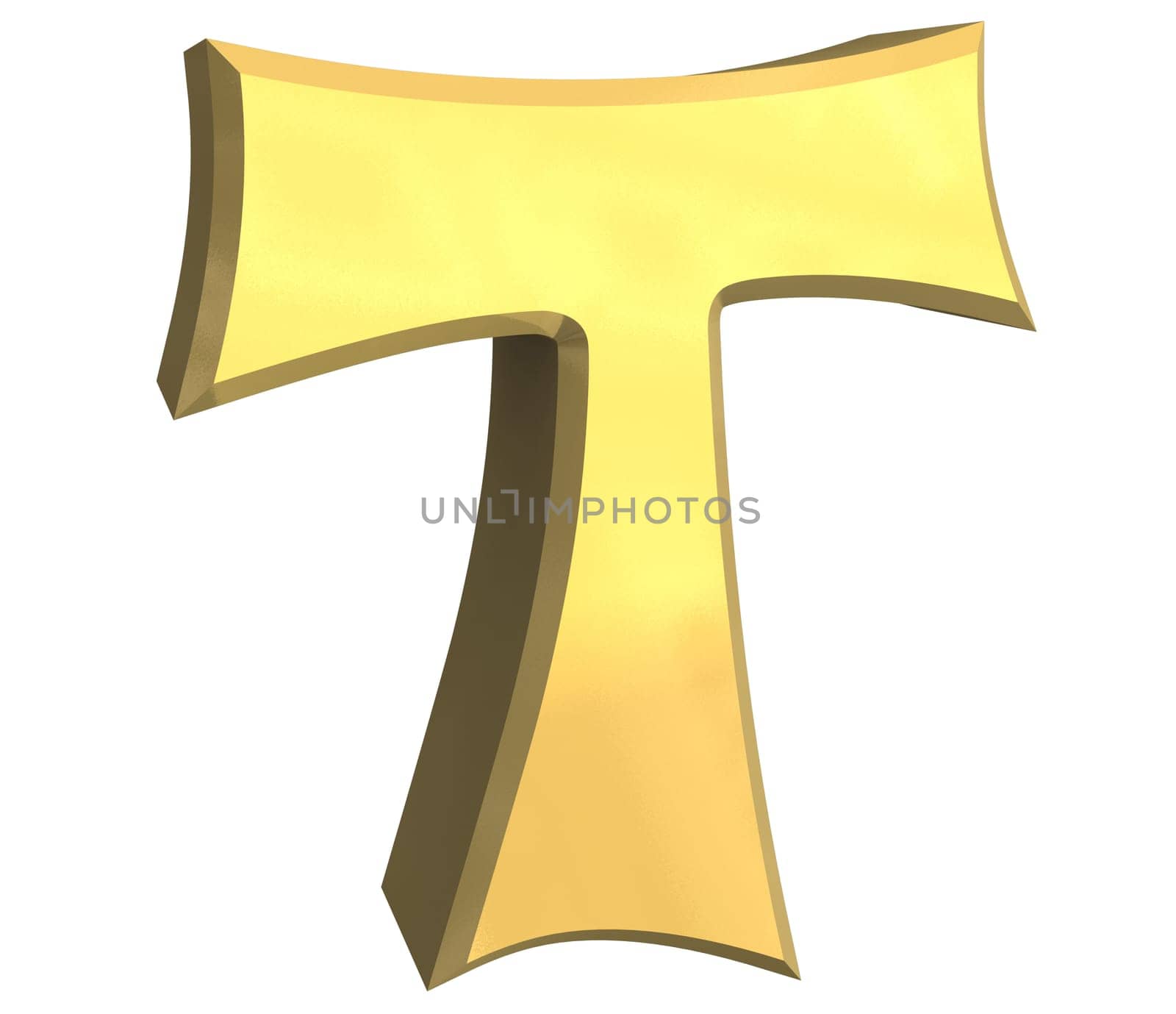 tau cross in gold - 3D made