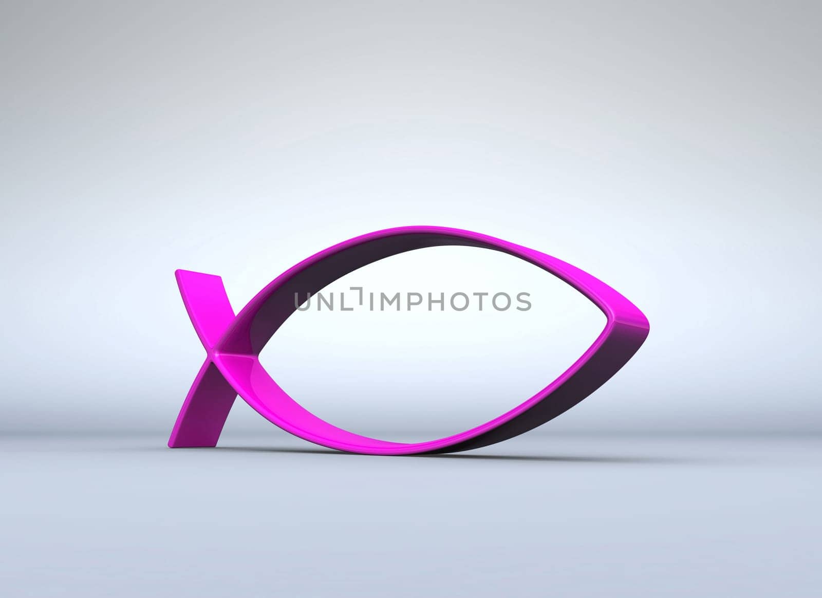 3D ICHTHYS Pink on Grey