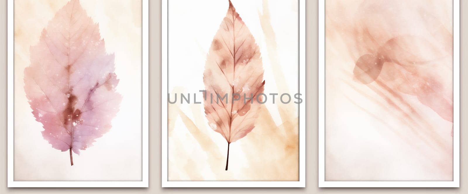 seasonal brown orange leaf print background decor fall autumn foliage design abstract october white seamless forest plant watercolor nature decoration natural. Generative AI.