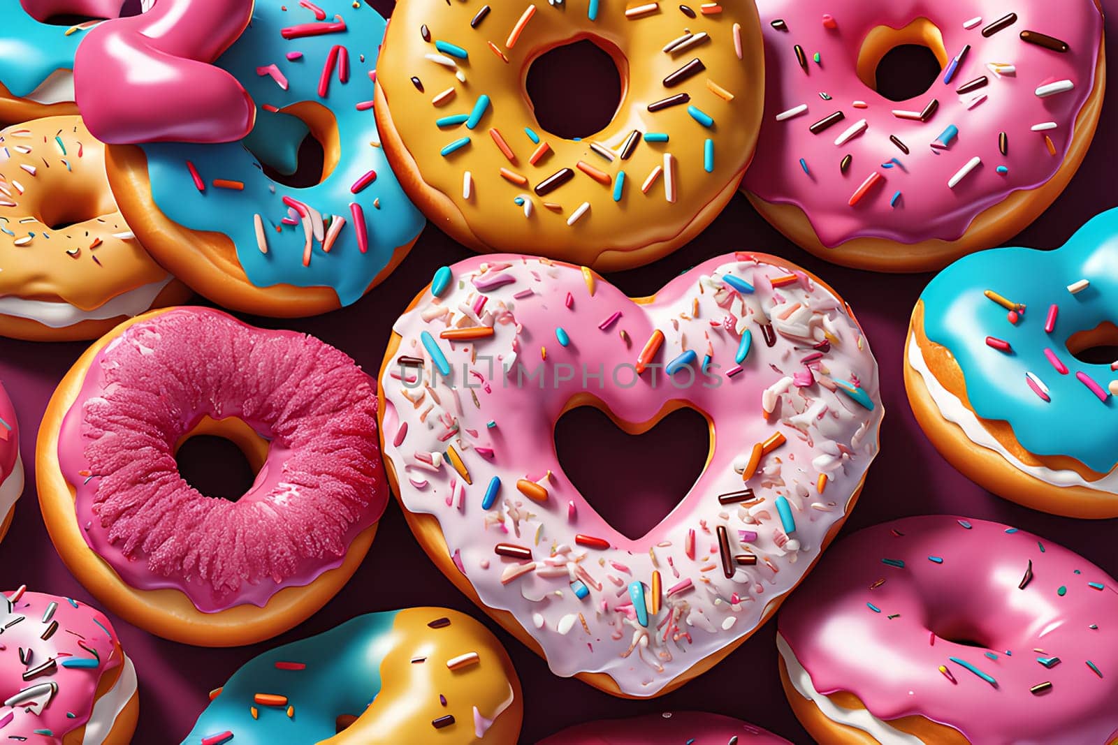 Donut in the shape of a heart. Valentine's Day Gift Concept. by Annu1tochka