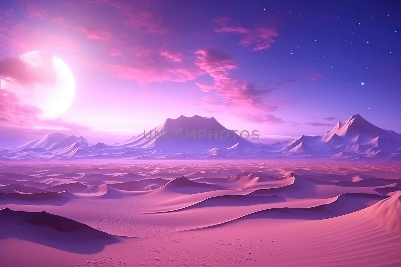 A beautiful deserted place in purple light.