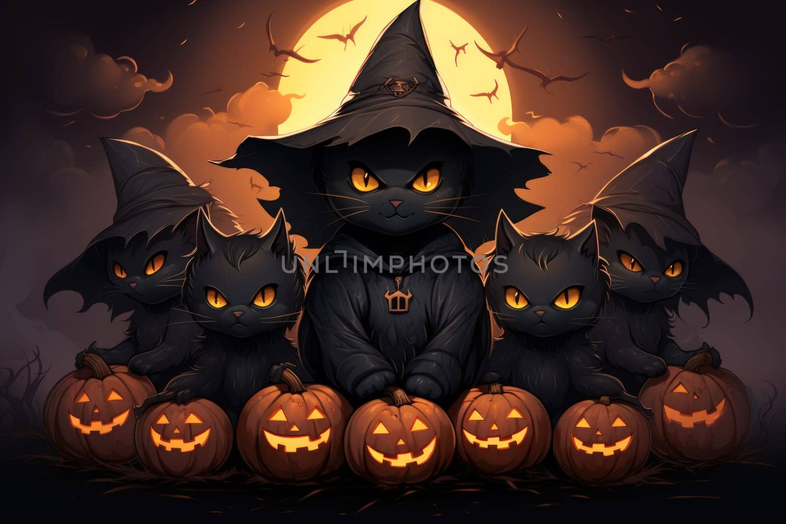 In the realm of fantasy, witches' familiars take on various forms, but the most iconic and cunning of all are the black cats.