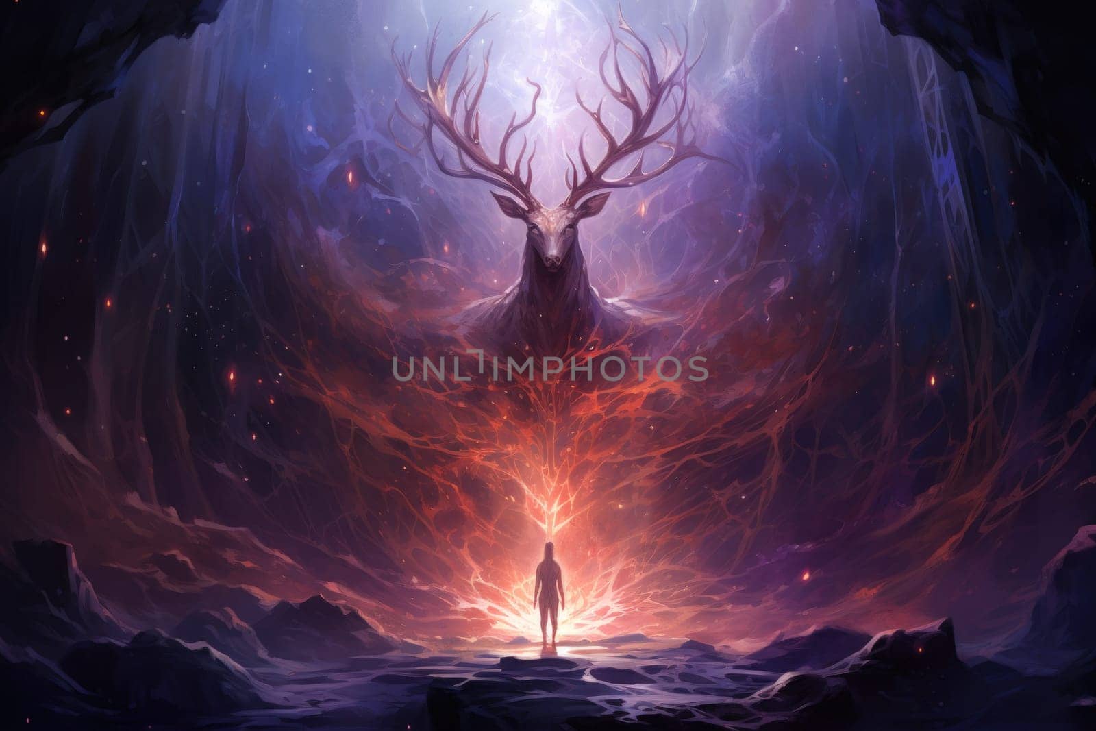 Immerse yourself in the ethereal beauty of this illustration created by a professional visual artist.