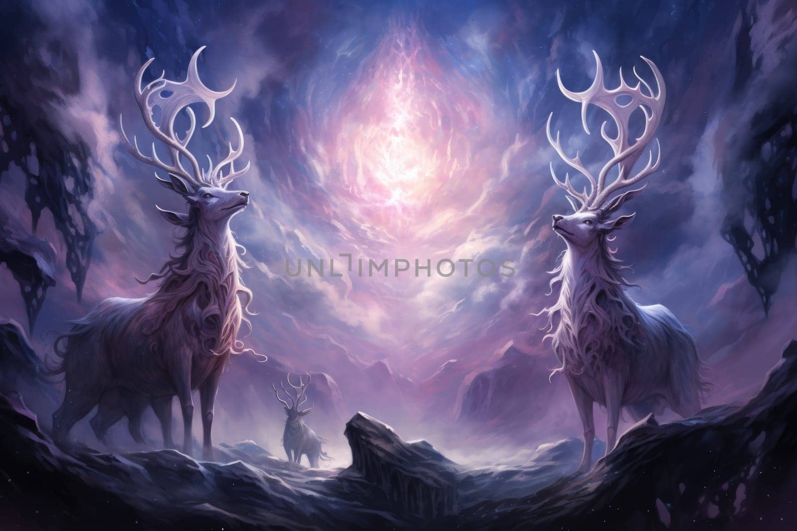 Immerse yourself in the ethereal beauty of this illustration created by a professional visual artist.