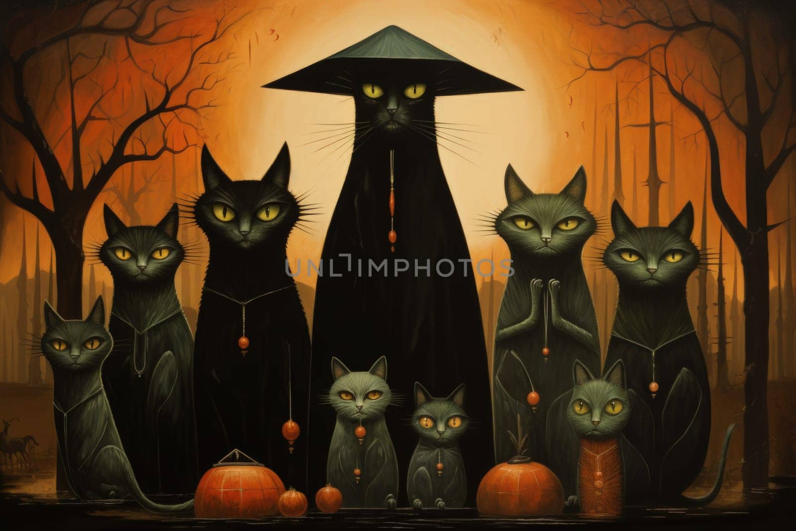 In the realm of fantasy, witches' familiars take on various forms, but the most iconic and cunning of all are the black cats.
