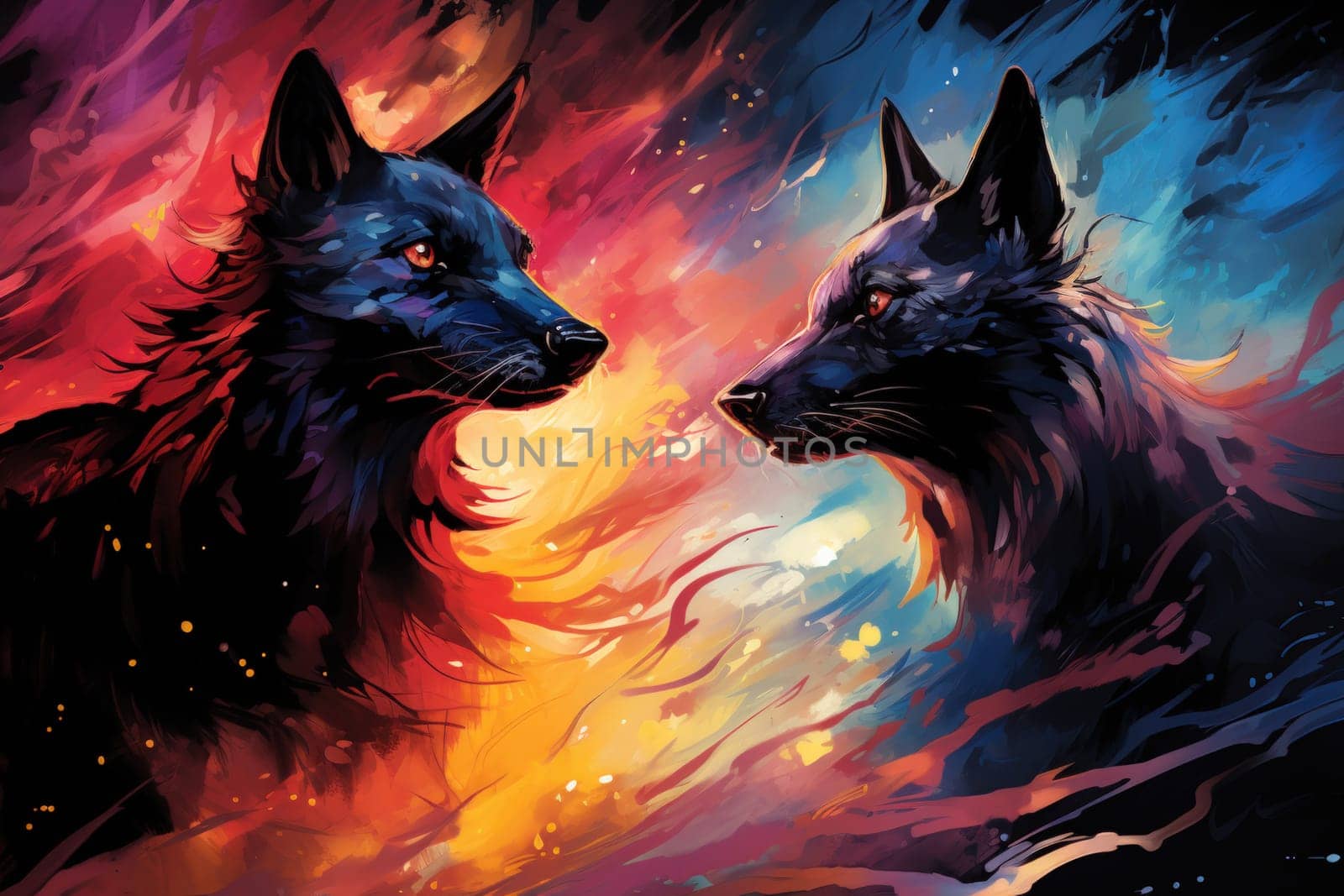 Immerse yourself in the fantastical world of shadows with this captivating illustration by a professional visual artist.