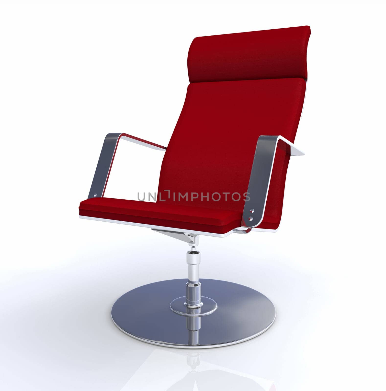 Designer Executive Chair Red Chrome 2