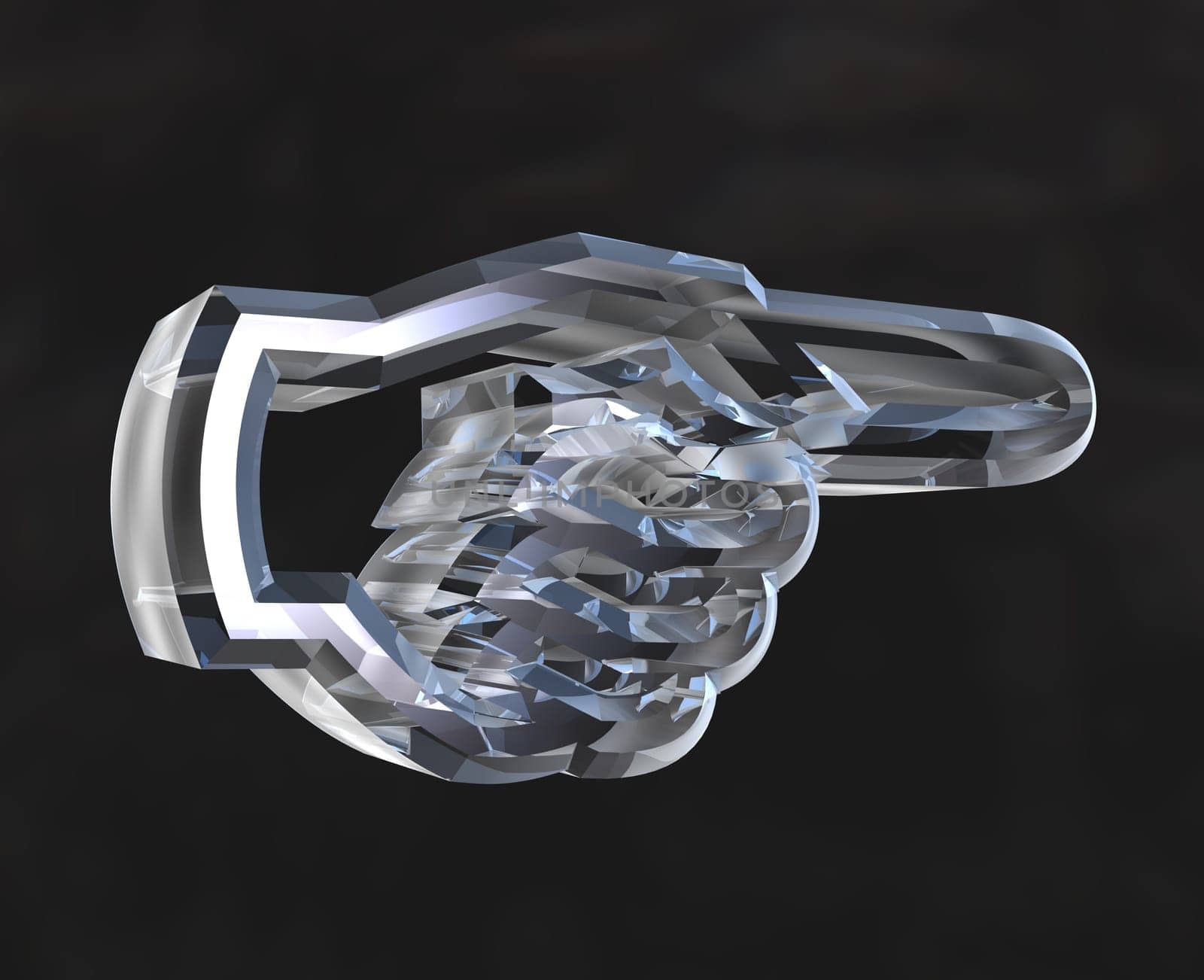 Hand showing sign, symbols (3D made)