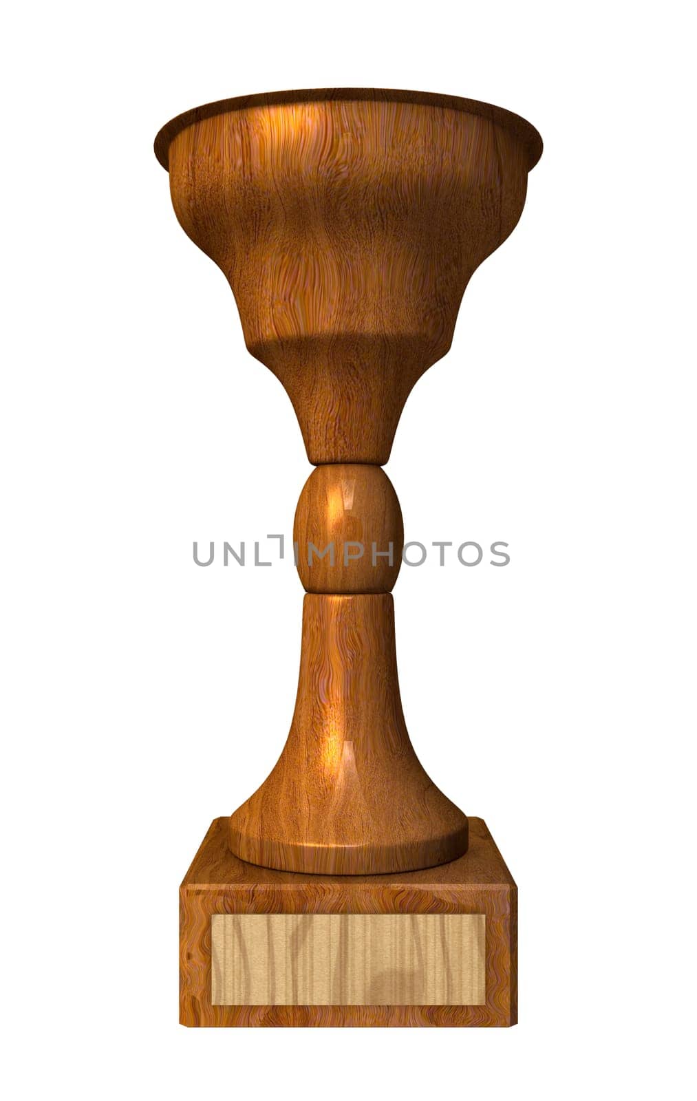 3d made trophy cup in wood