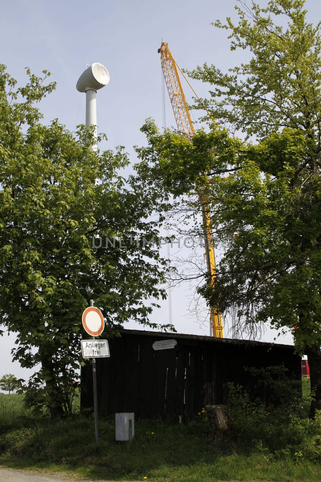 Wind turbine construction Alverdissen (Saalberg)