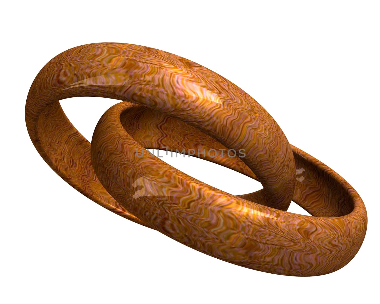 wedding rings in wood (3D made)
