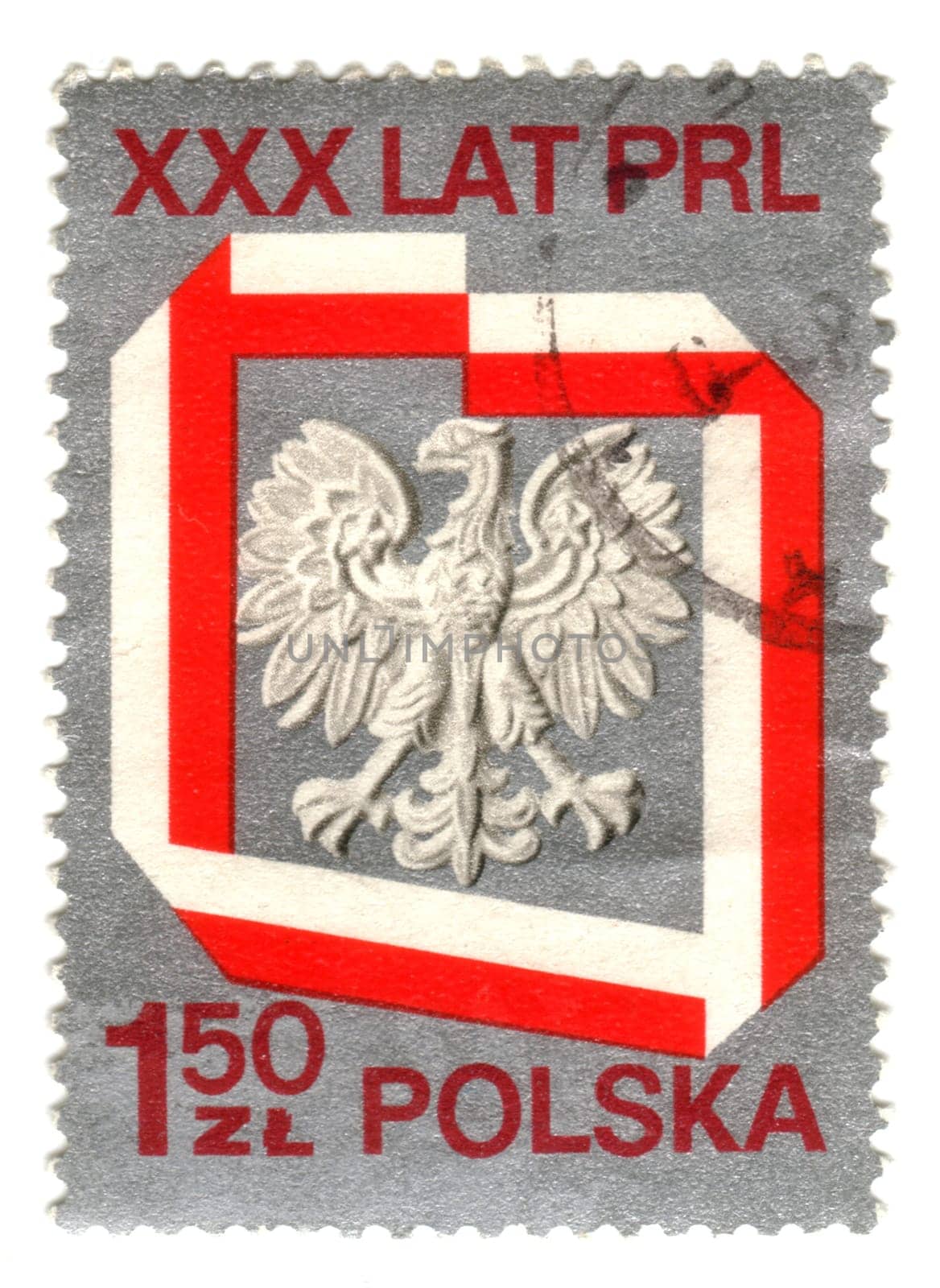POLAND - CIRCA 1975: A stamp printed in Poland shows coat of arms of Poland, circa 1975