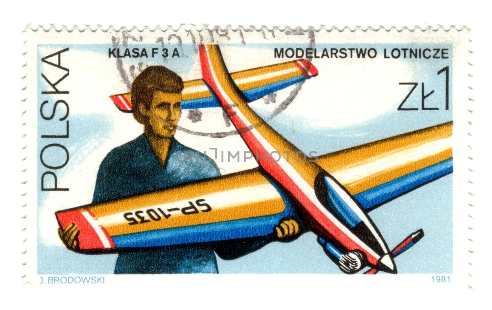 POLAND - CIRCA 1981: A stamp printed in Poland showing aeromodeling, circa 1981 -