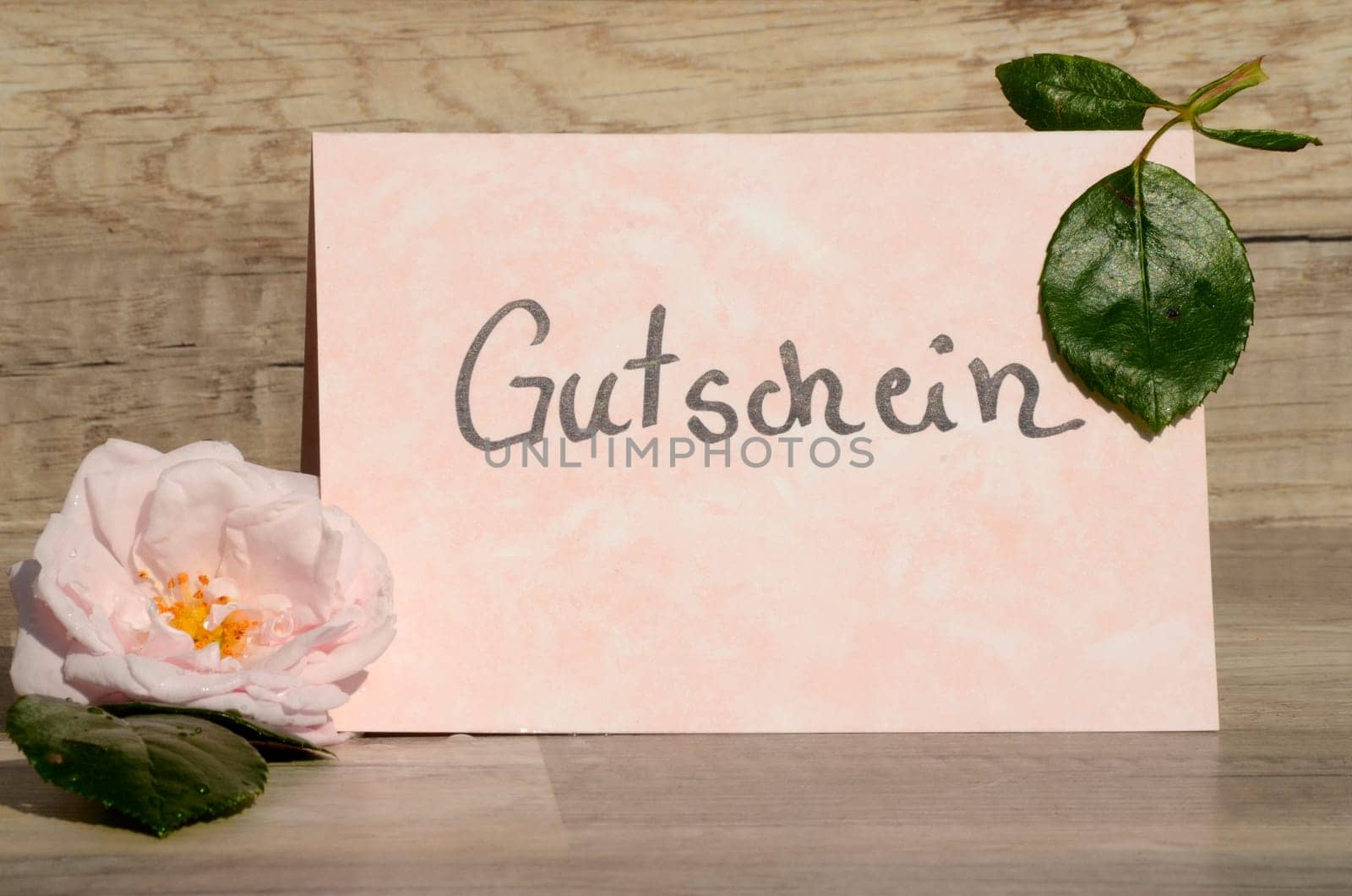 Letter voucher with roses