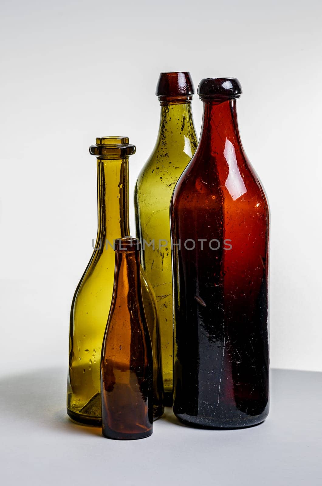 Composition of old brown bottles