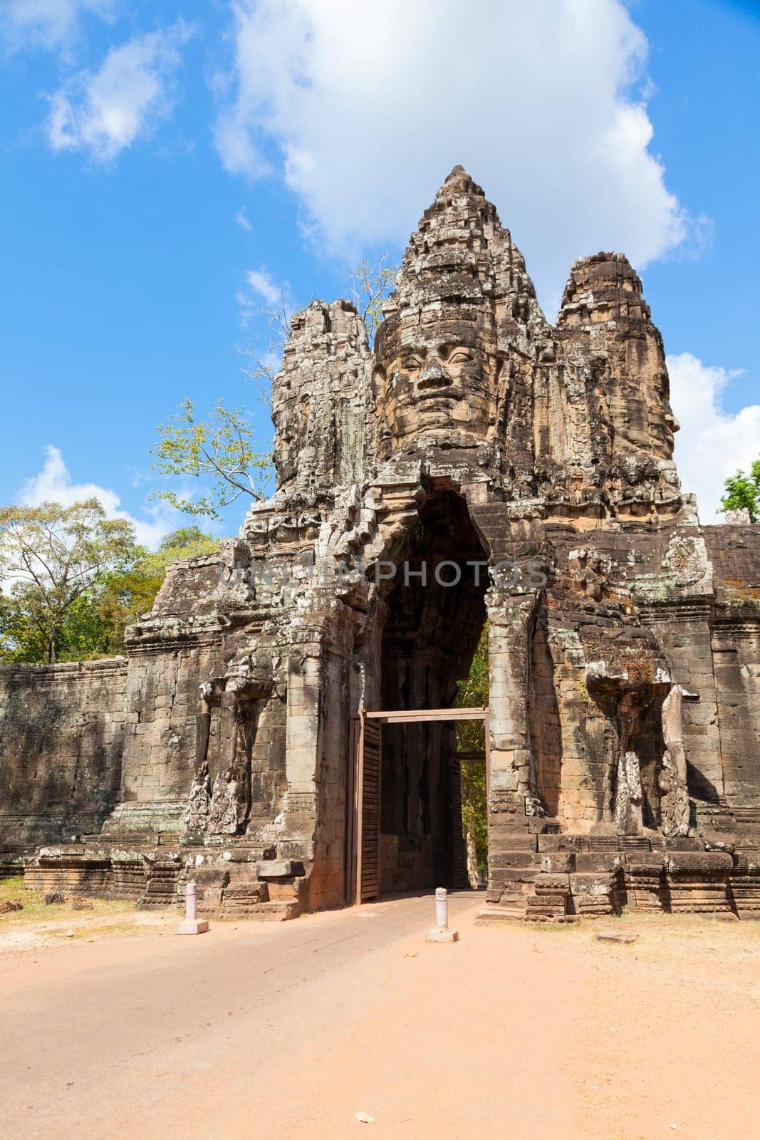 South Gate entrance to Angkor Thom in Cambodia