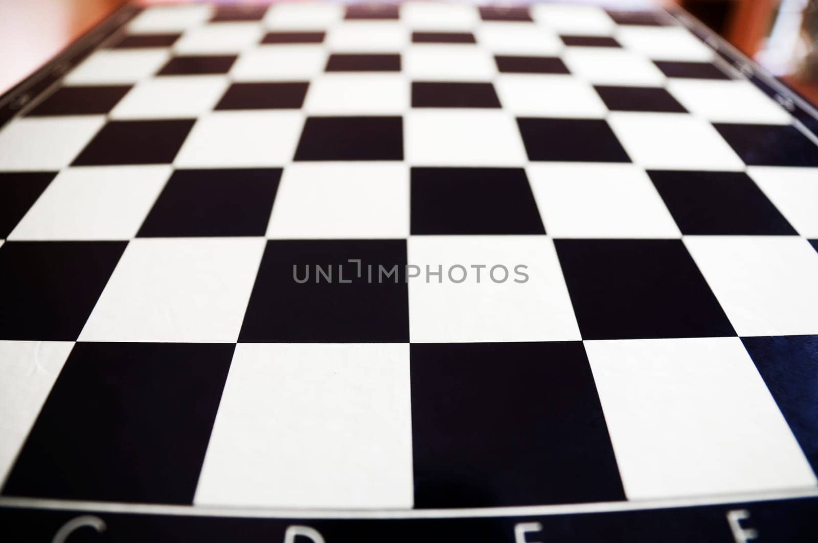 Chessboard in wide-angle format and flat shooting angle