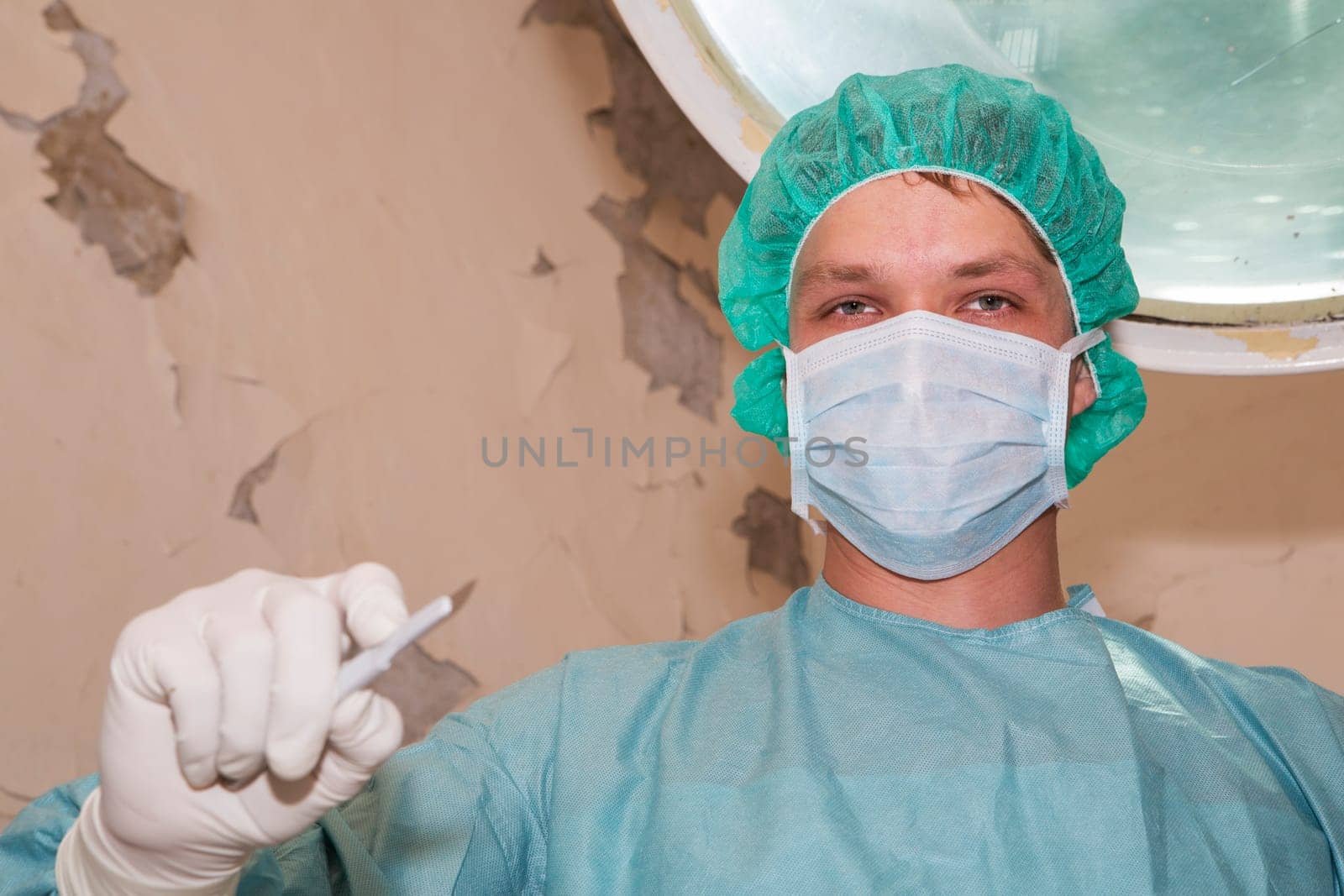 Surgeon have sadistic look before coming difficult surgery