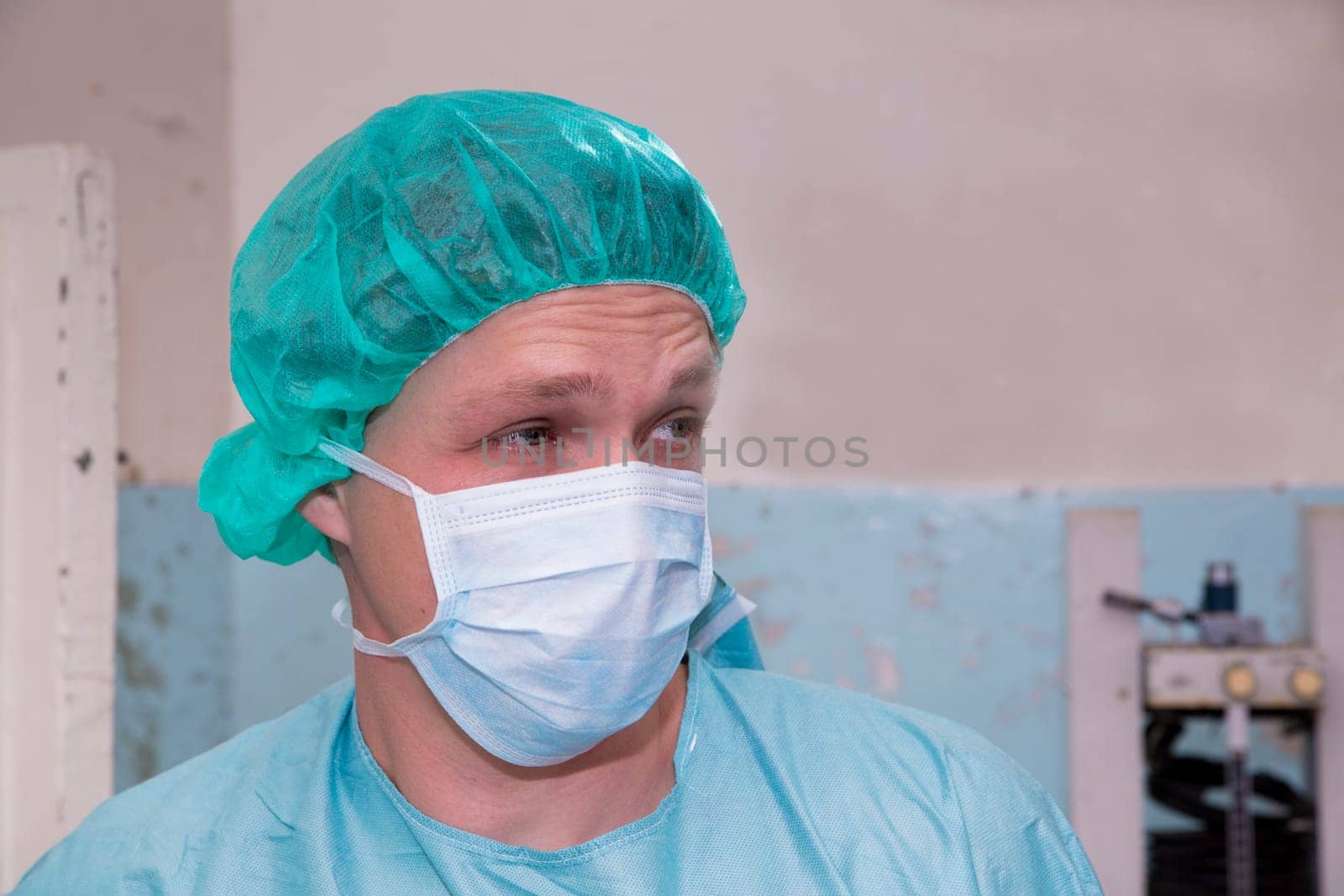 Surgeon making some thoughts about coming difficult surgery