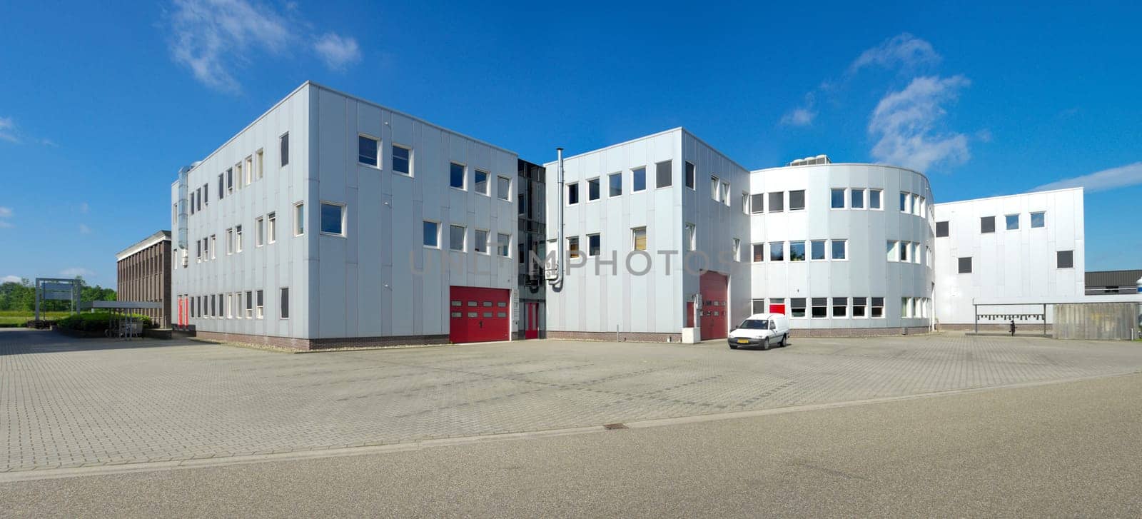 modern industrial building with space for several businesses and offices