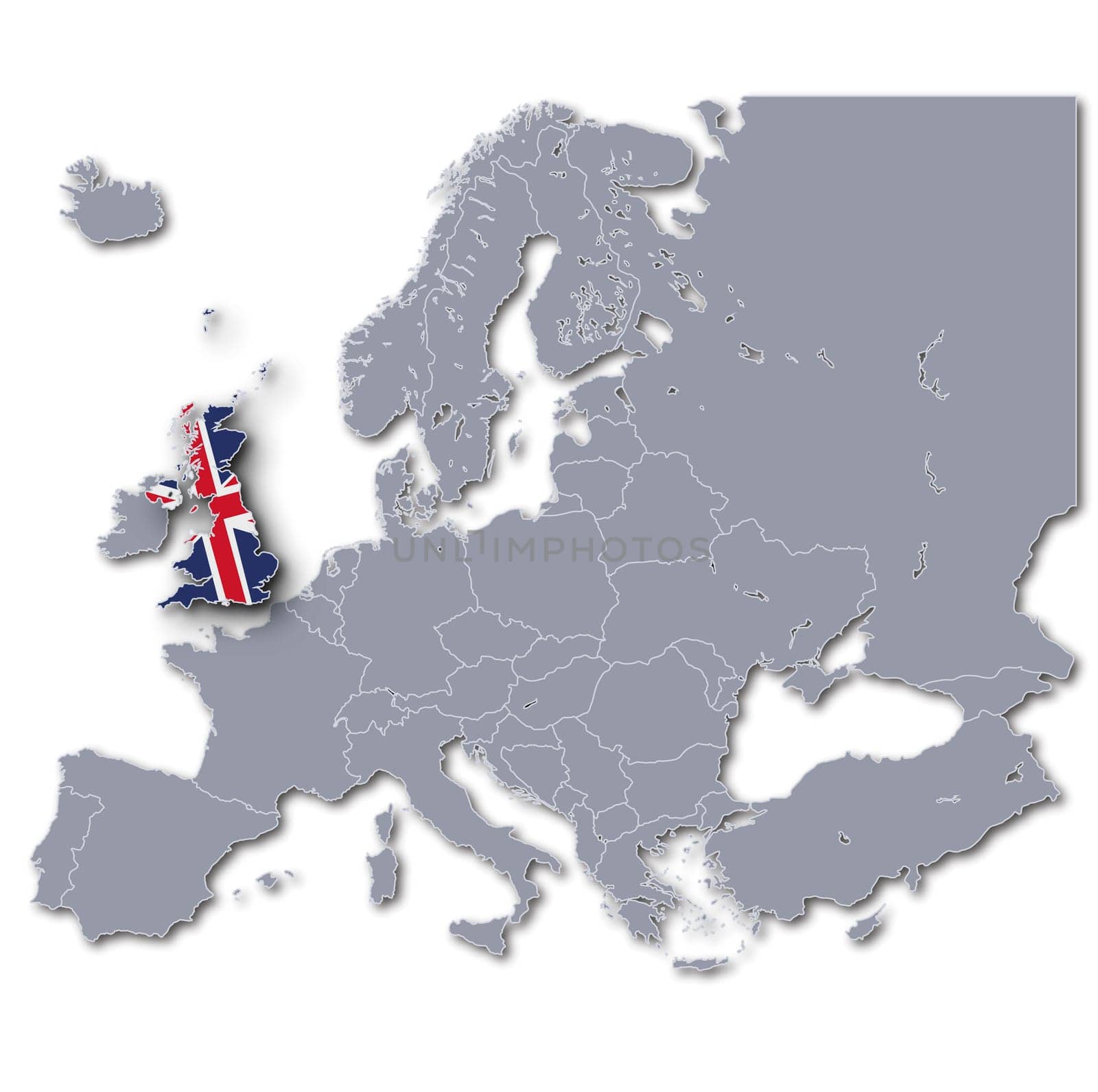 Map of Europe Great Britain