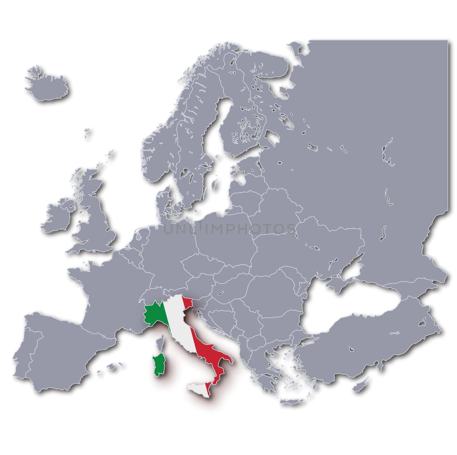 Map of Europe Italy