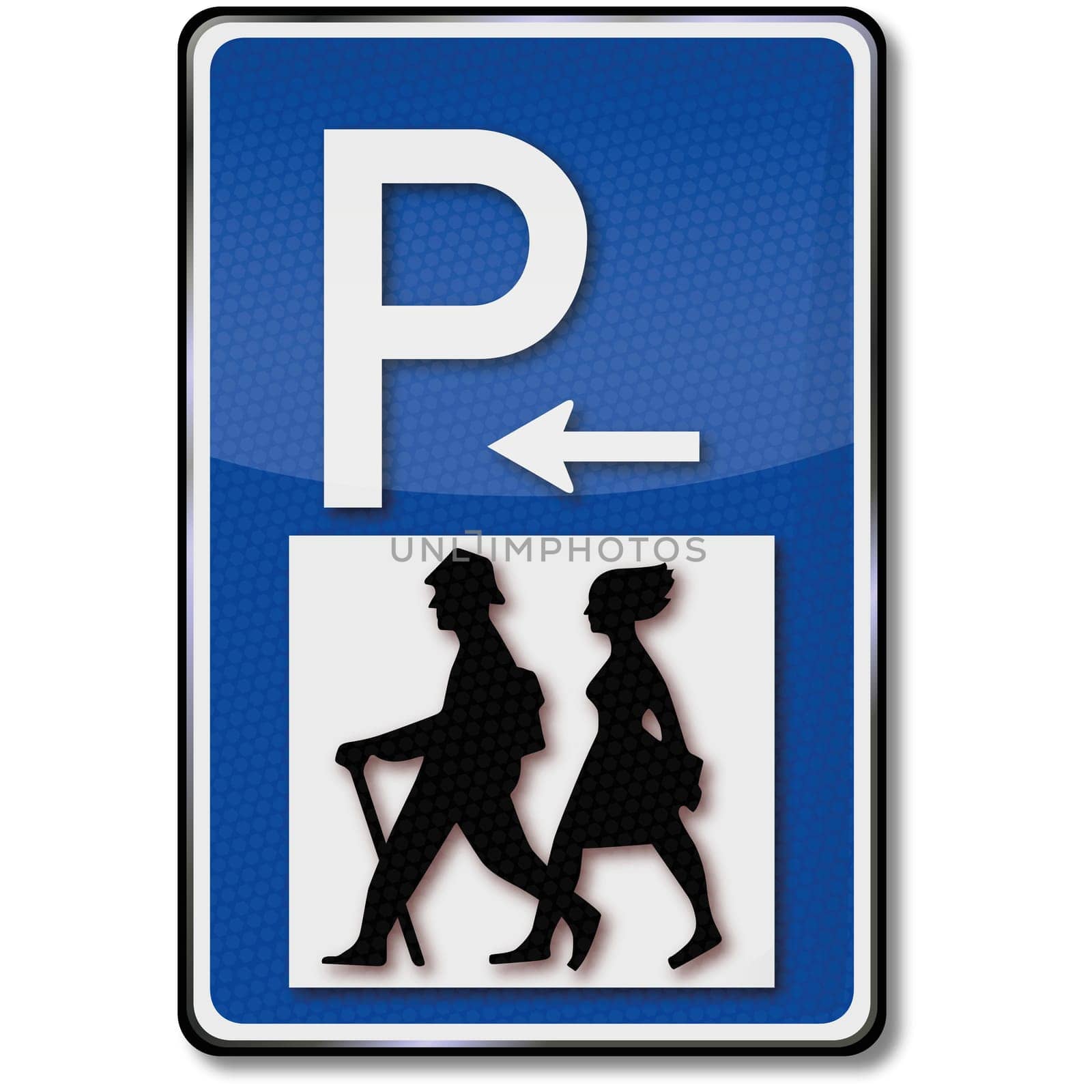 Traffic sign parking lot hiking trail