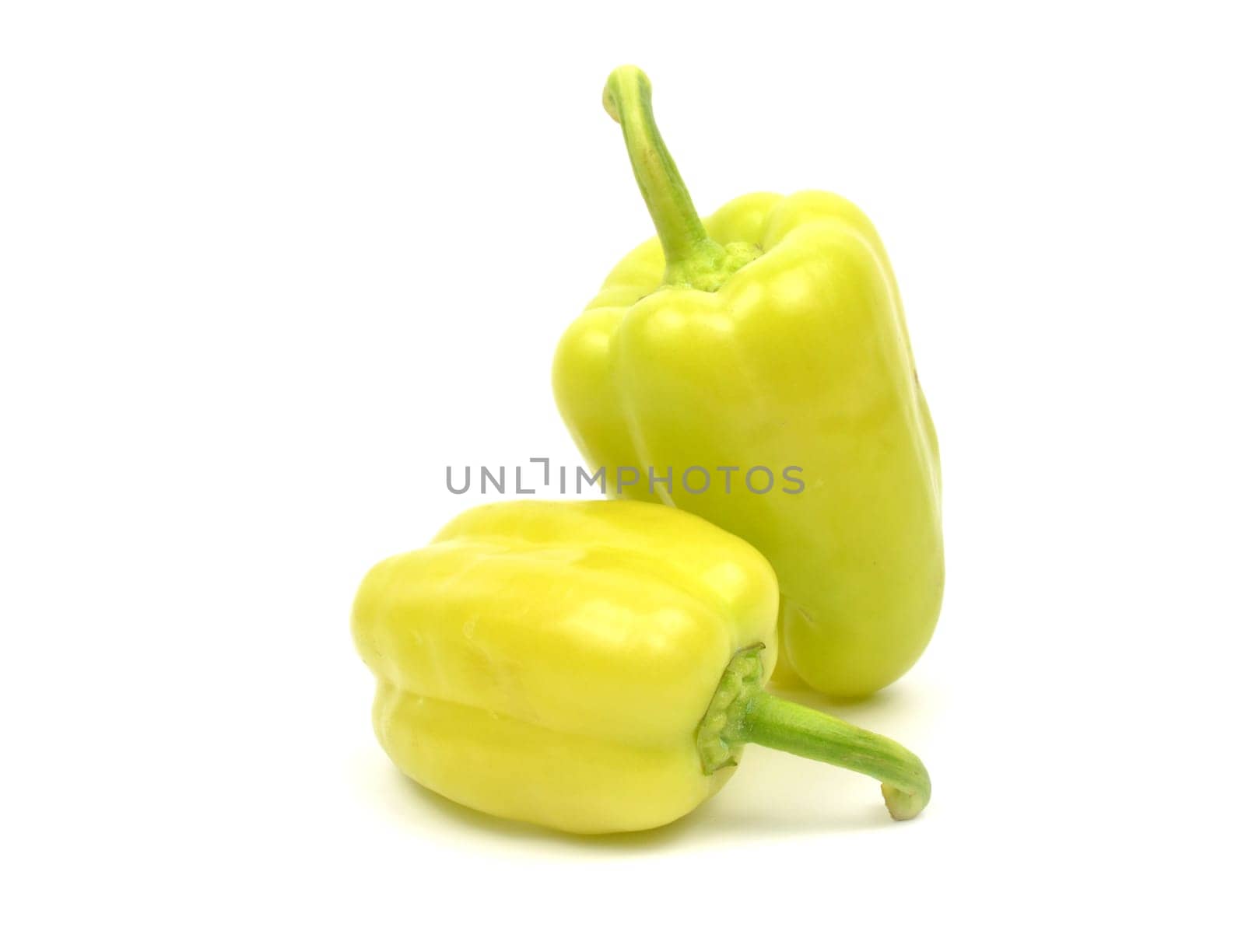Green pepper isolated on white background.