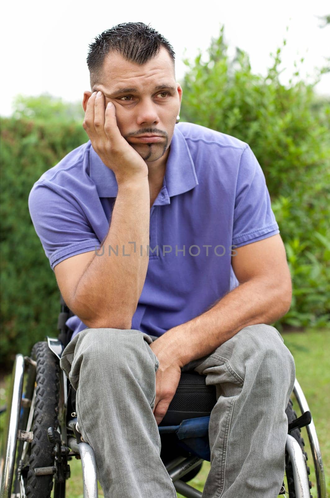 in a wheelchair