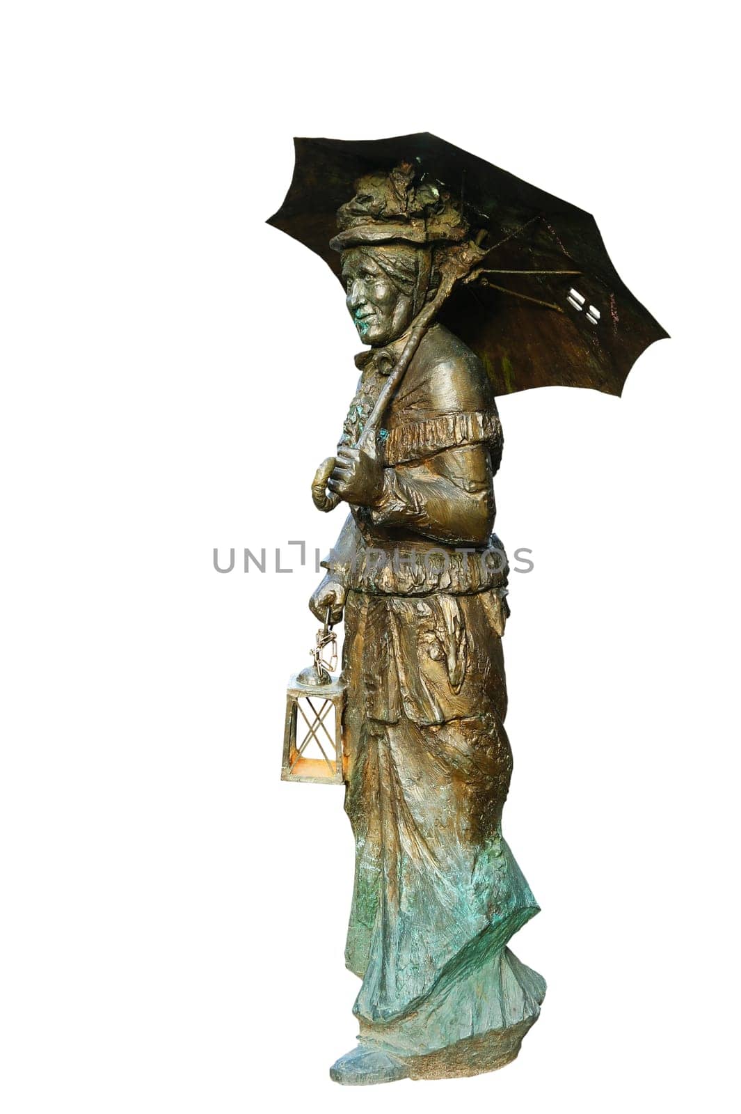 Woman with umbrella and lantern