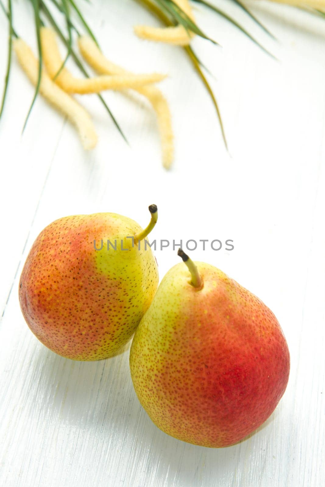couple of pear on white