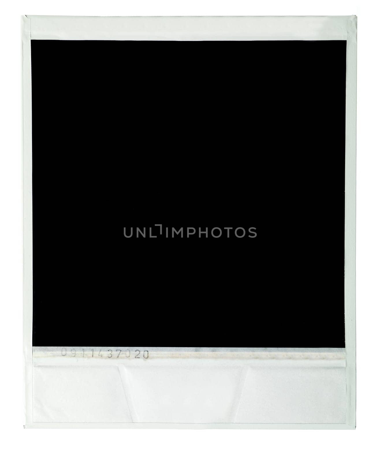 Instant film image on white background