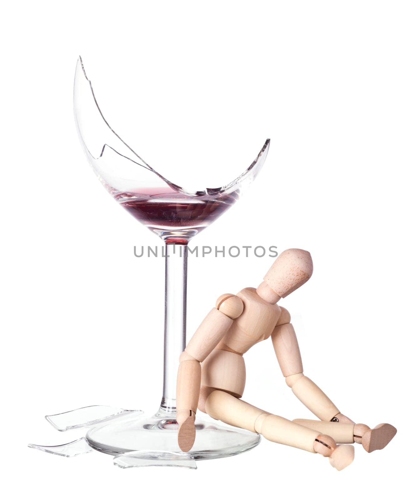 Drunk Mannequin Doll with a glass of red wine