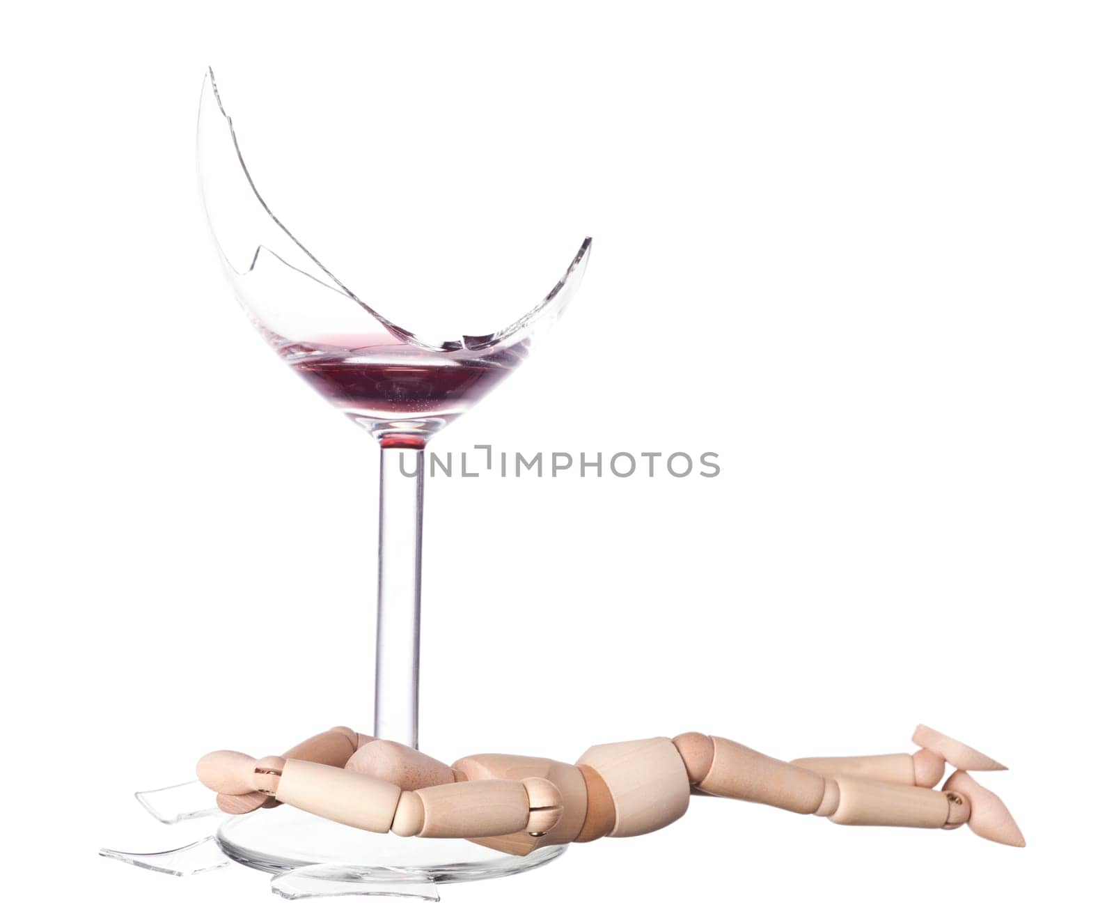 Drunk Mannequin Doll with a glass of red wine