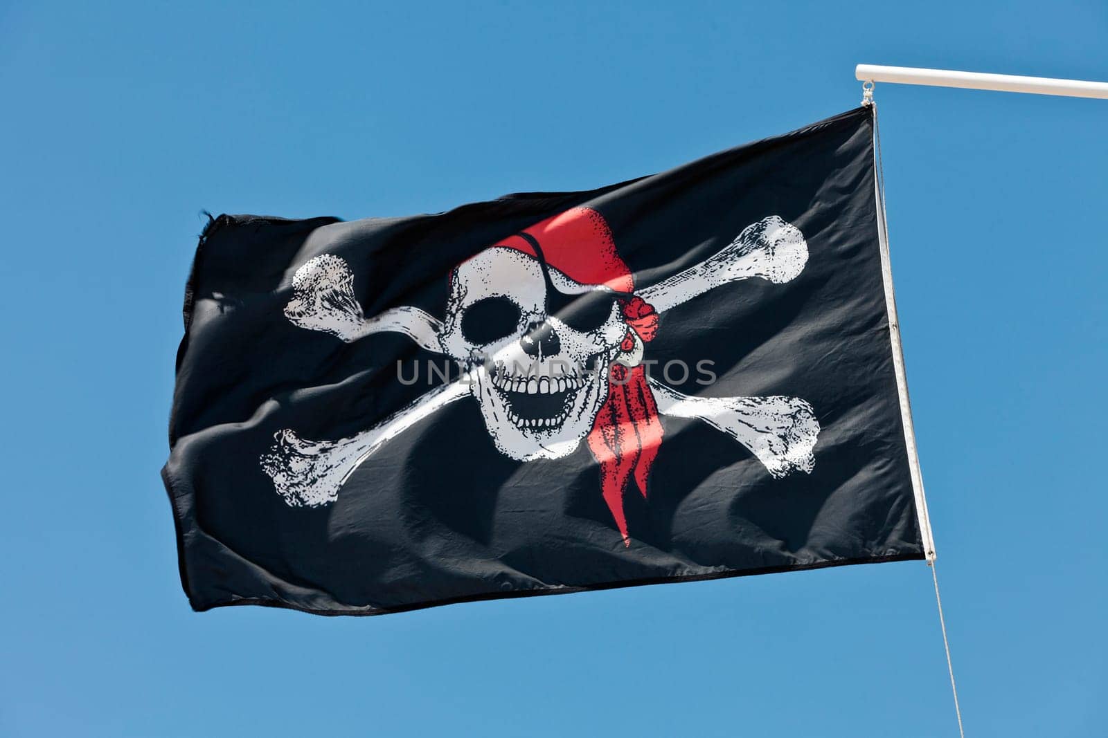 Pirate Flag towards blue sky