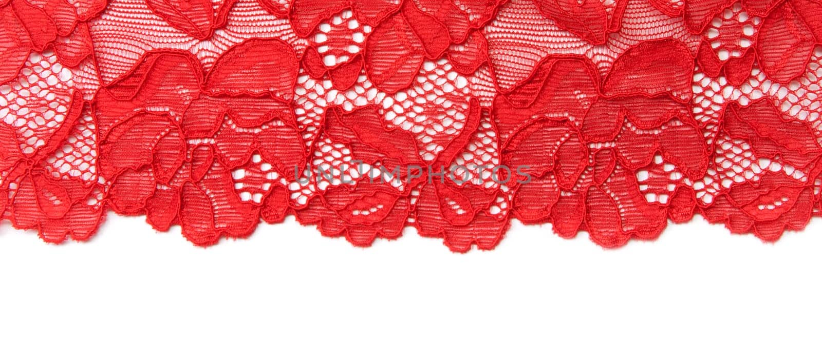 Red lace insulated on black background