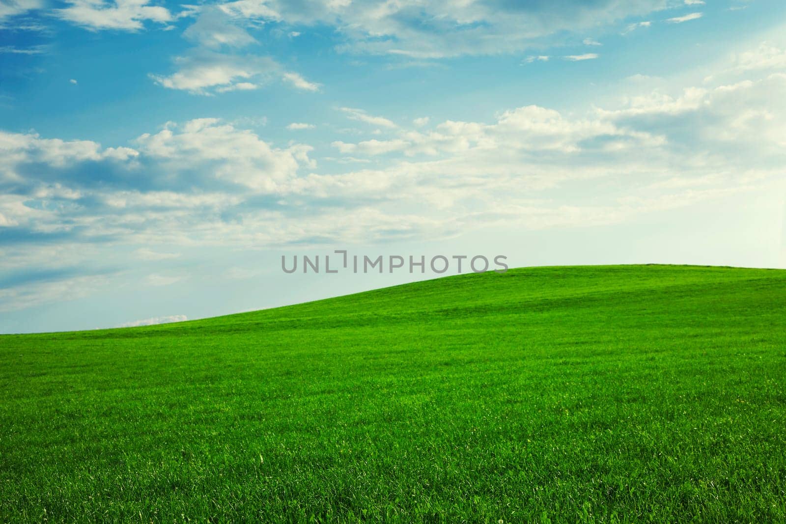 Beautiful green hills with blue sky