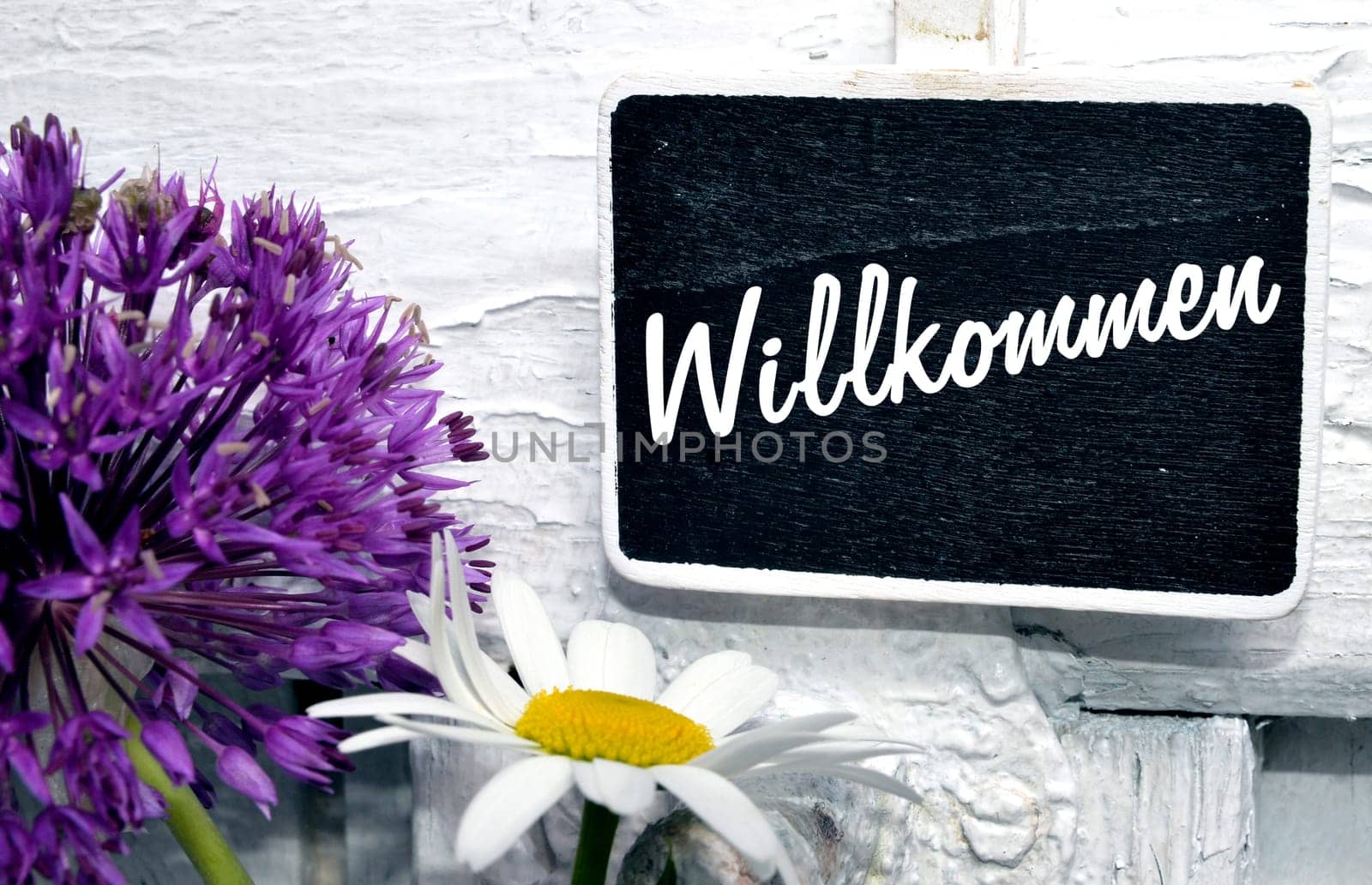 Welcome Text Sign Flowers Voucher