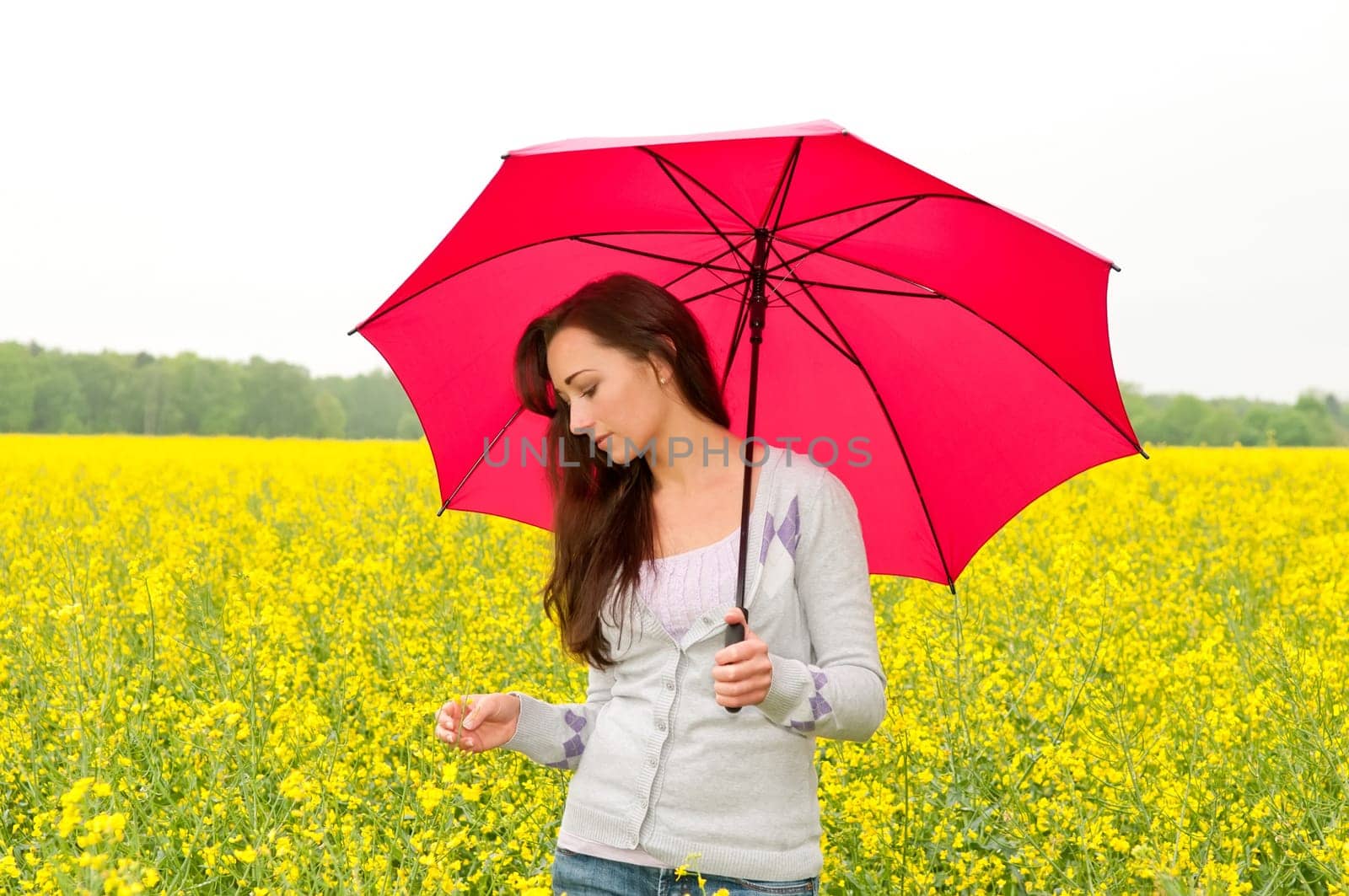 Young woman with umbrella