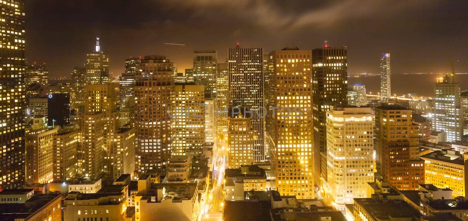 aerial of San Francisco by night