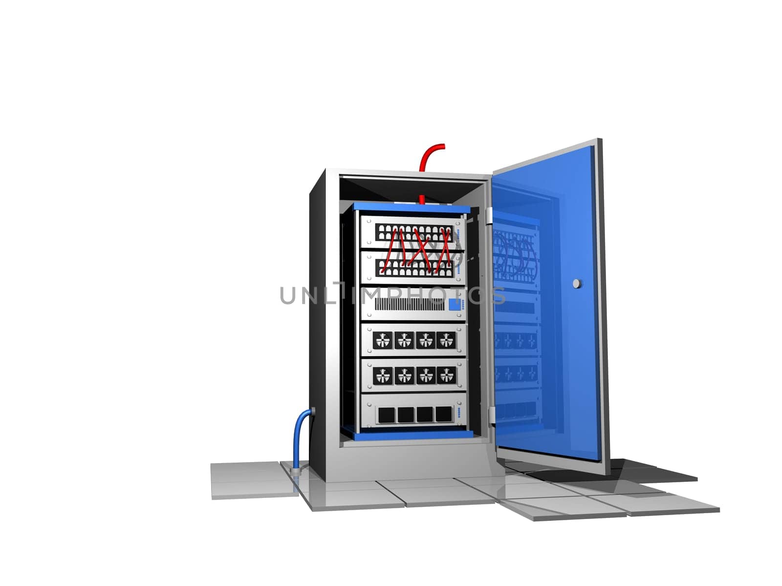 two 3d server racks