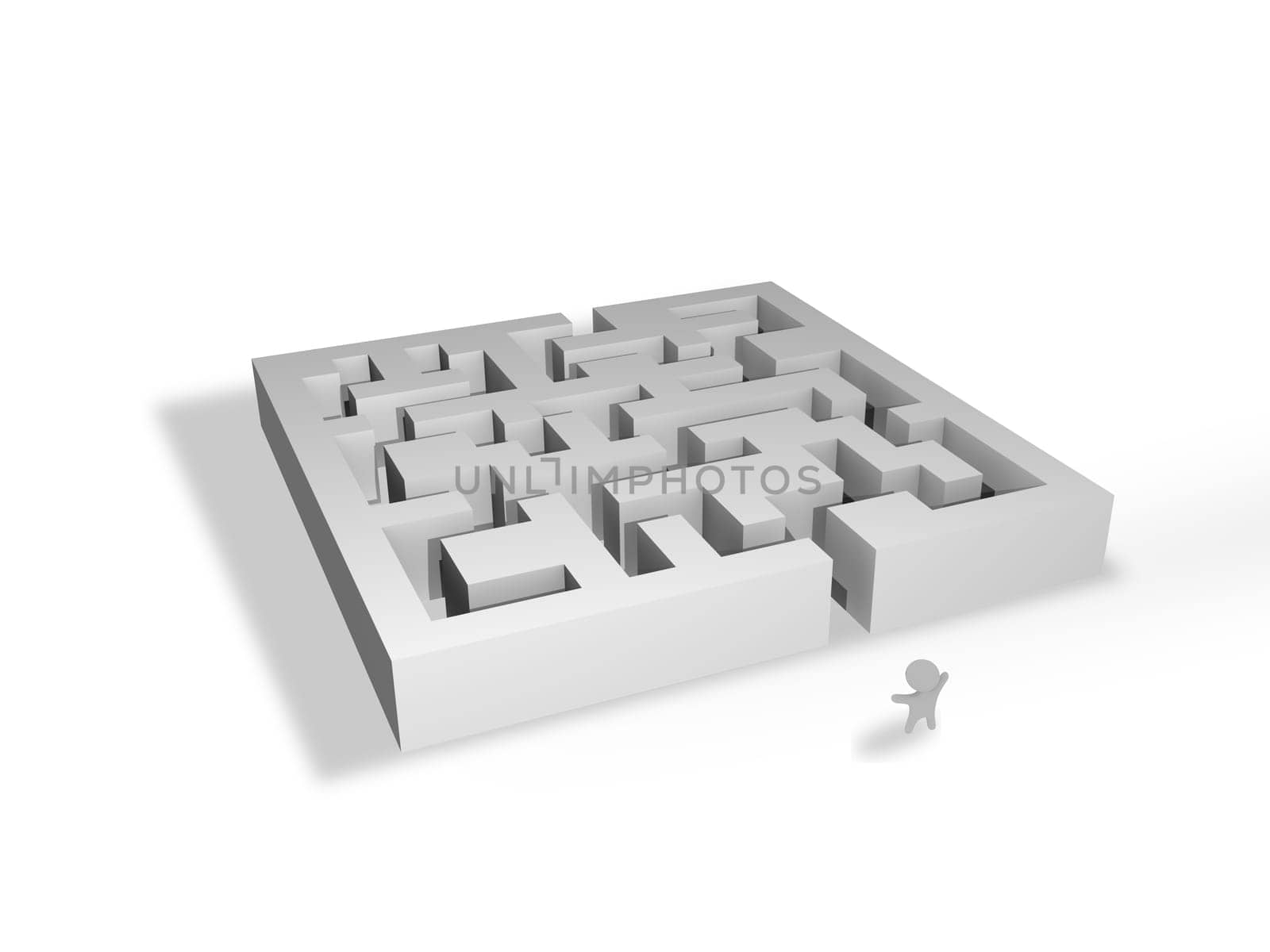 3d labyrinth with clueless guy