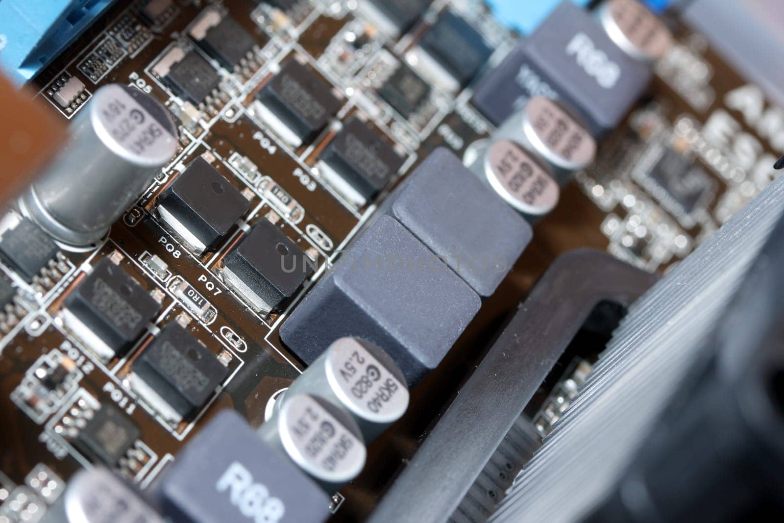 mainboard parts macro shot