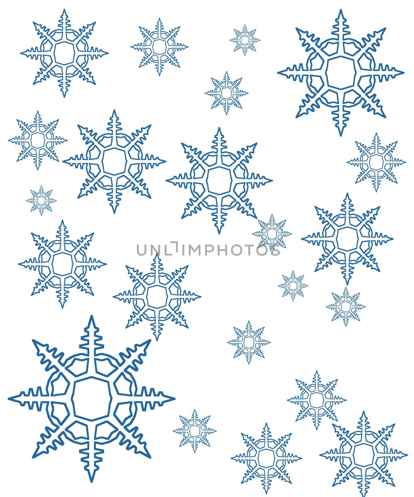 different snowflakes mix background