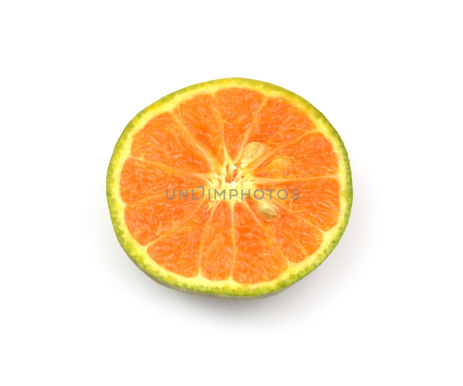 slice of orange isolated on white background