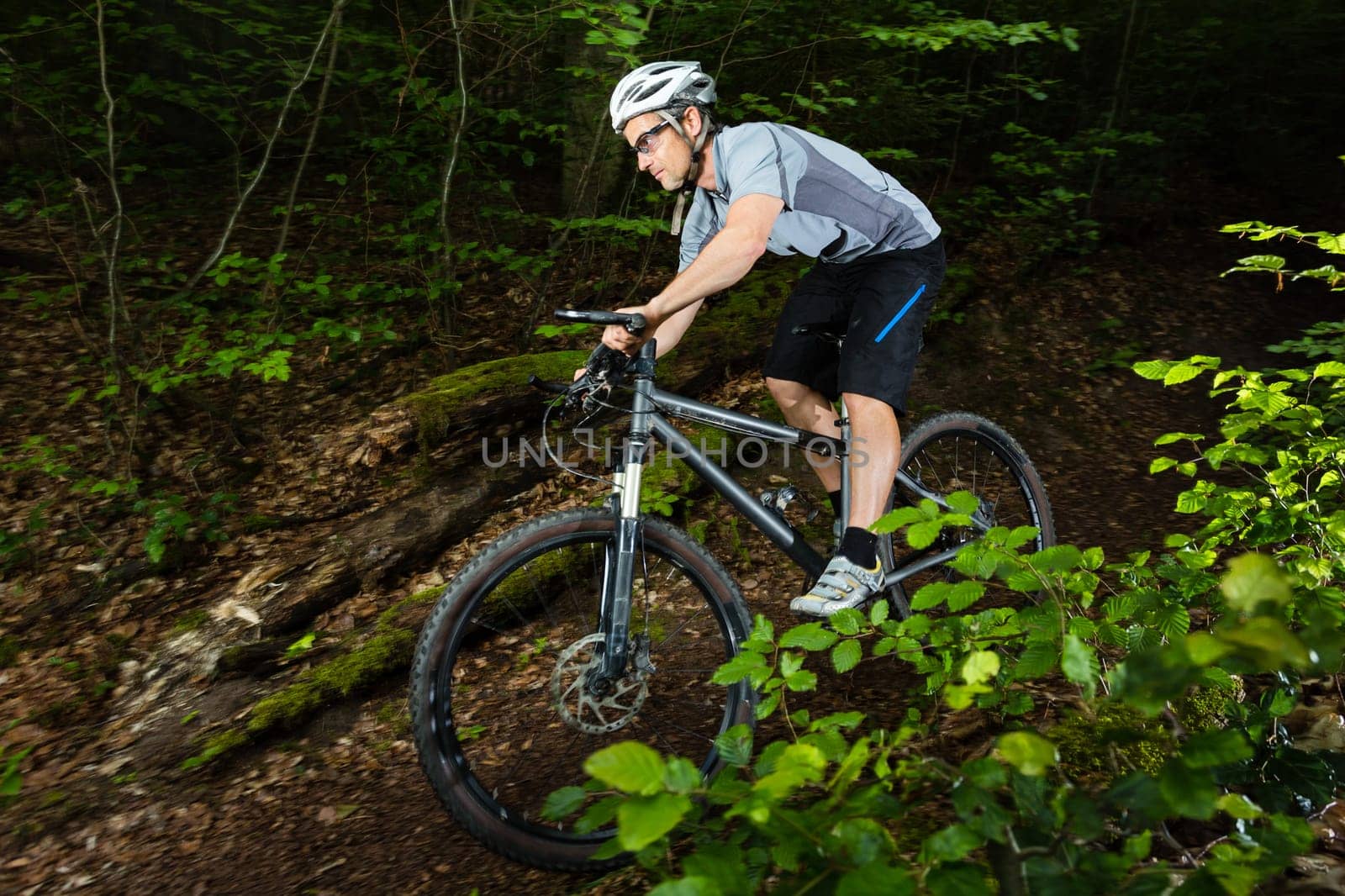 Mountain bikers in downhill